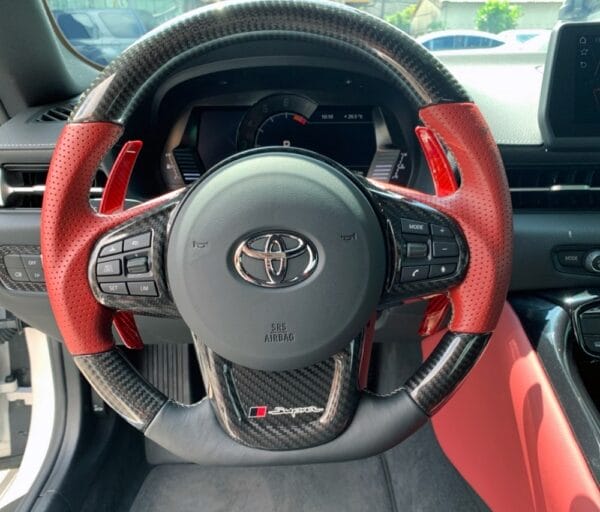 Rexpeed Supra GR 2020+ Dry Carbon Steering Wheels Shift Paddles Full Replacement - Image 3